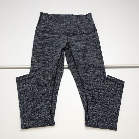 lululemon athletica Pants - Lululemon Wunder Under Pant Women’s 8 Diamond Jacquard Space Dye Gray